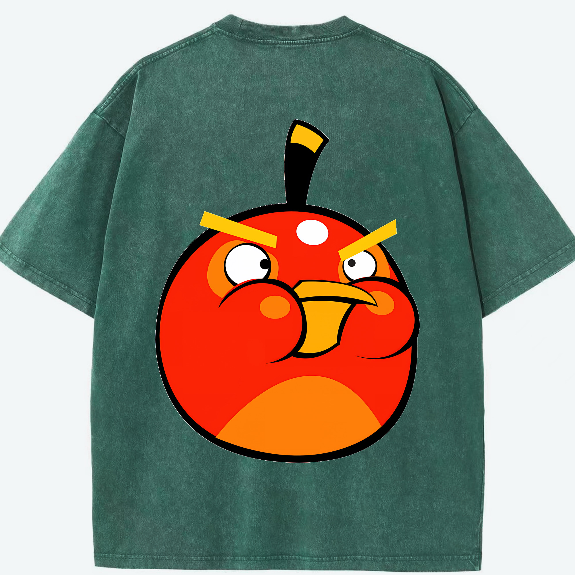 （画像用） Angry Birds アングリーバード 綿100% ヴィンテージ風 半袖Tシャツ（背面プリント）